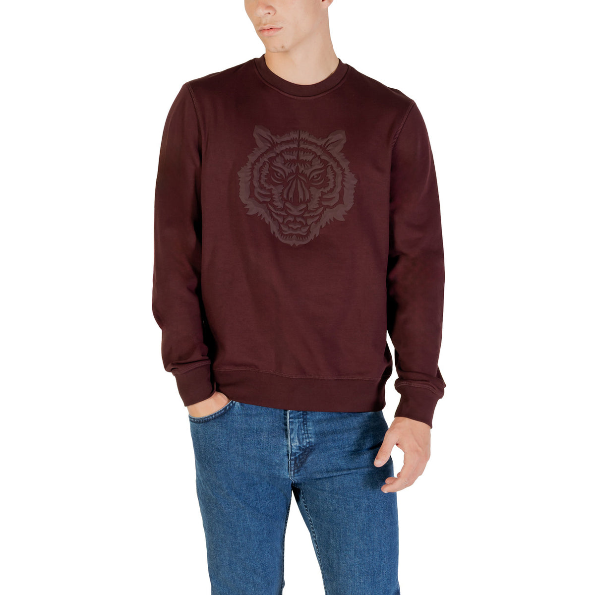 Antony Morato — Men’s burgundy printed sweatshirt — view 5