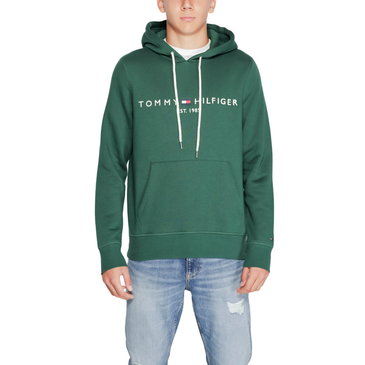 Tommy Hilfiger — Sweat à capuche MW0MW11599 vert homme