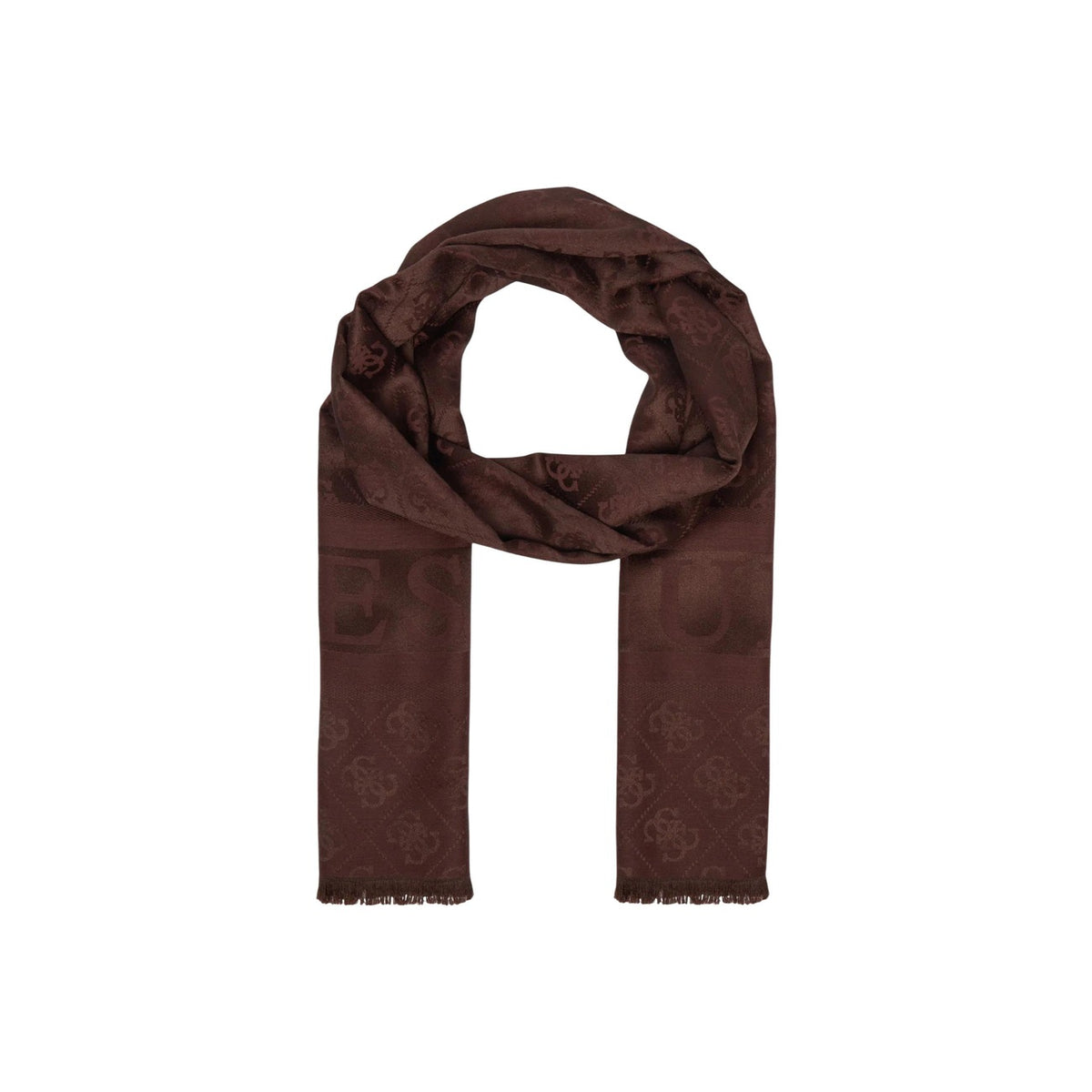 Guess — Écharpe Samantha 70 × 180 cm jacquard femme — Marron