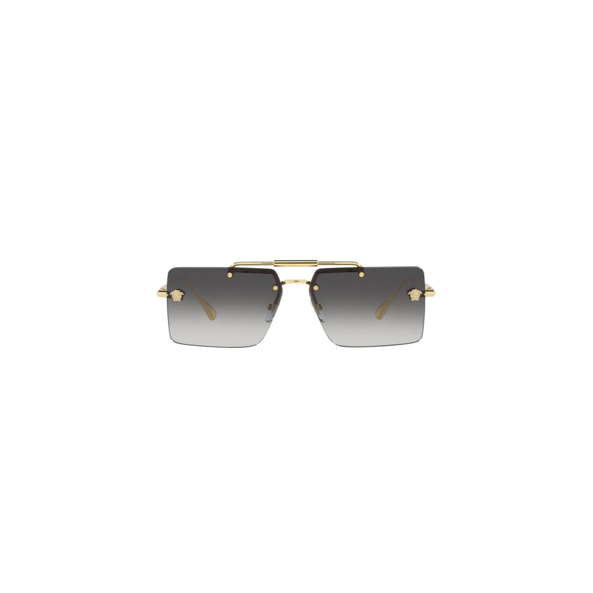Versace — Lunettes de soleil rectangulaires en acétate doré femme