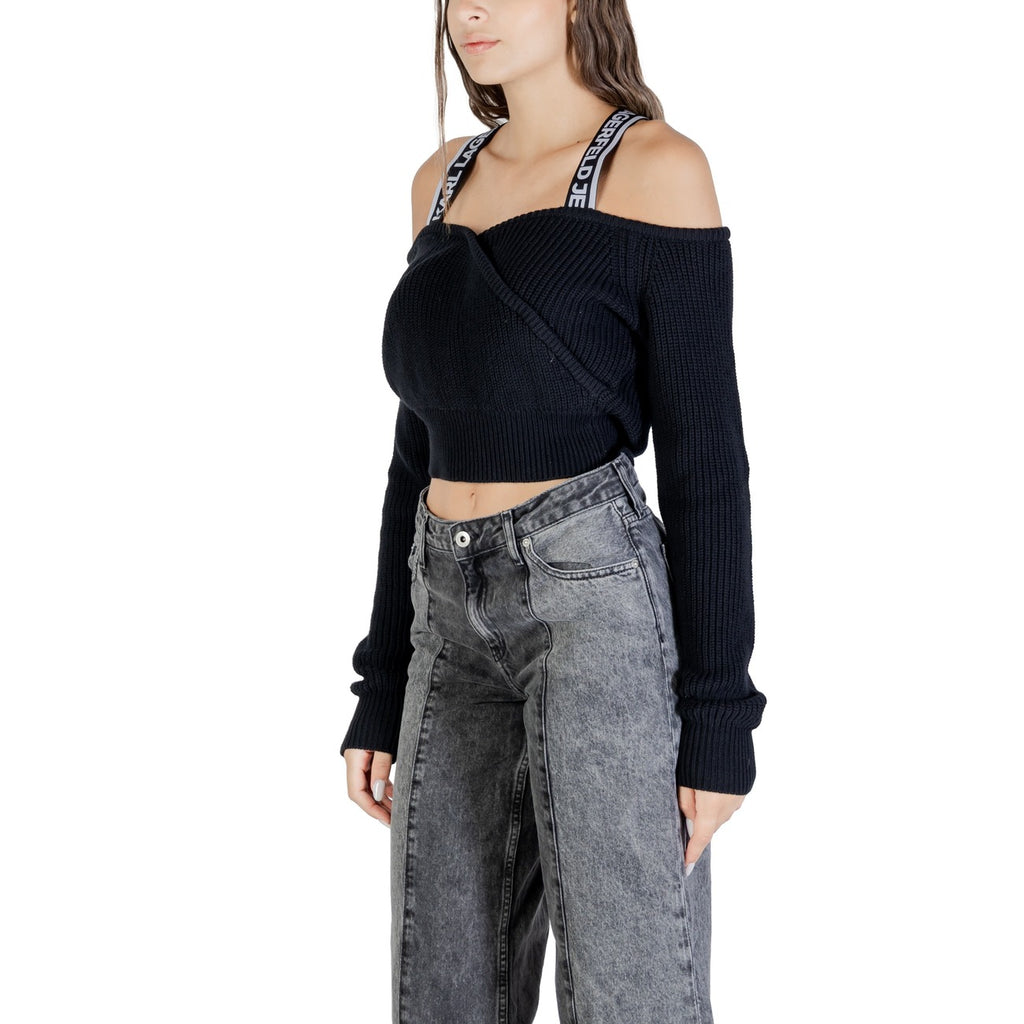 Karl Lagerfeld Jeans — Women’s black cotton and wool sweater — view 4