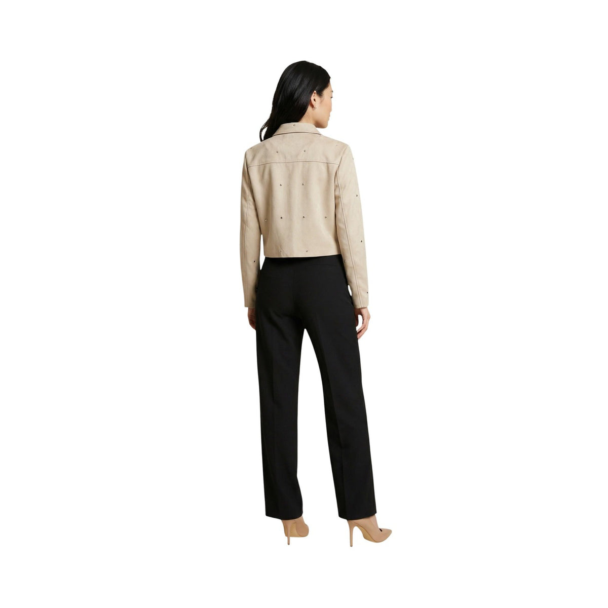 Jacqueline de Yong — Jacket 15363425 round neck beige woman — view 5