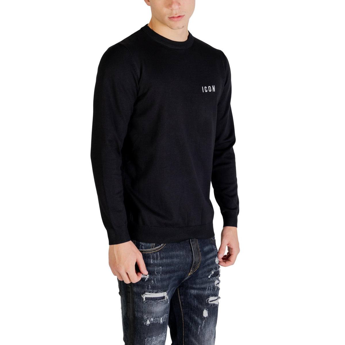 Icon — Pull ICUF2W6M003 noir homme — vue 4
