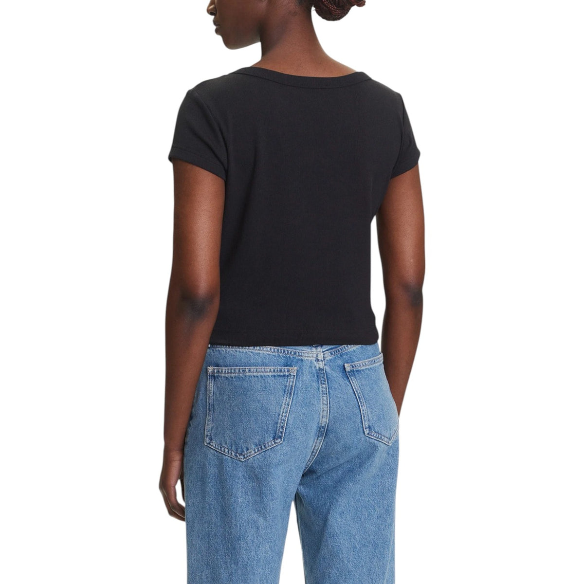 Calvin Klein Jeans — Damesstretch-T-shirt LV047C200G zwart — afbeelding 2