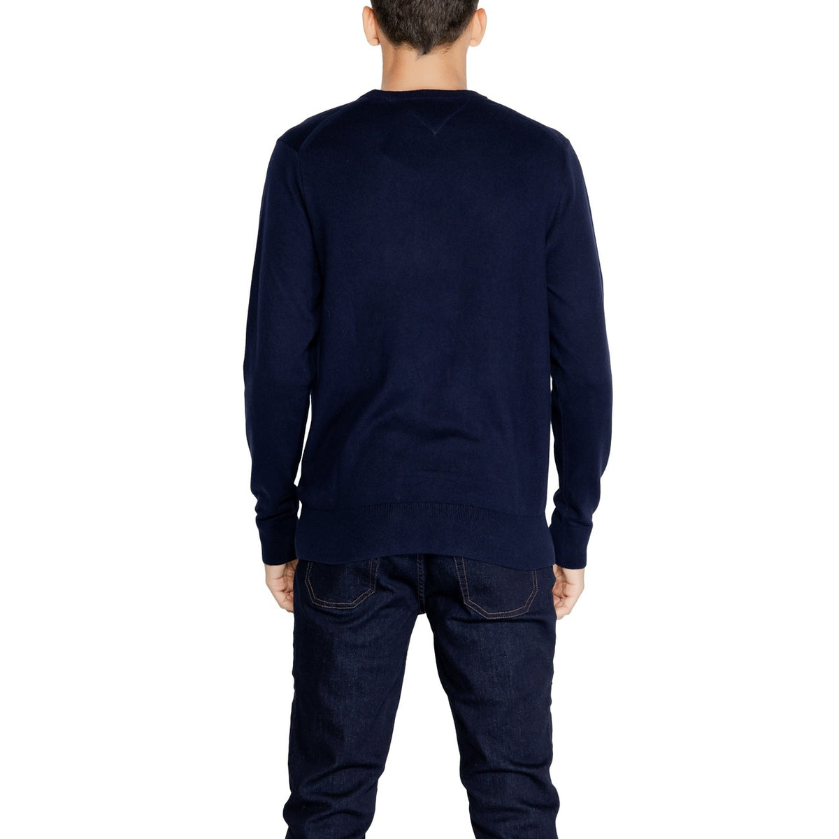 Tommy Hilfiger — Pull MW0MW28046 bleu en coton bio homme — vue 2