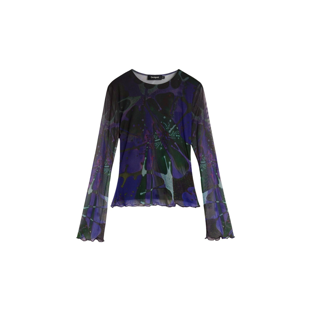 Desigual — Damen-T-Shirt Dots Leaf Lacroix violett — Ansicht 5