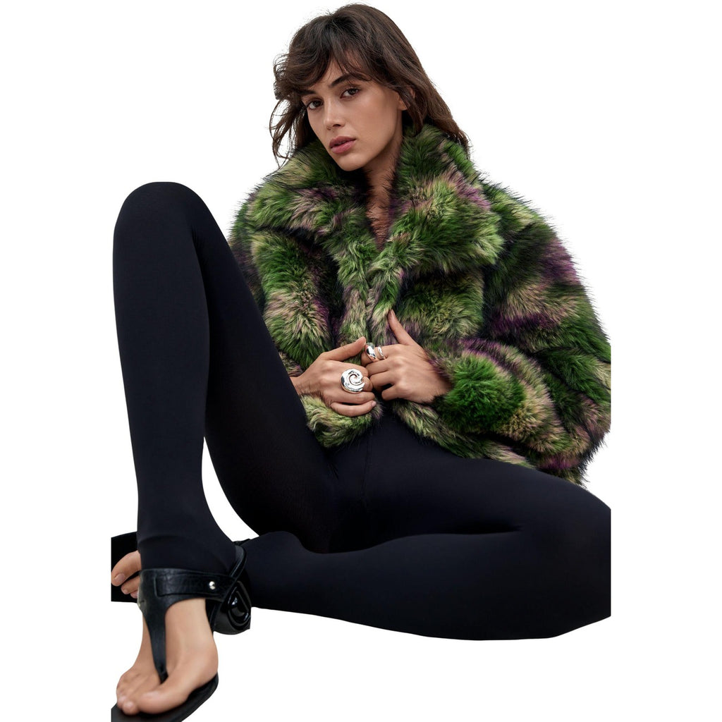 Desigual — Fake Fur Chamomile Coat Green woman — view 4