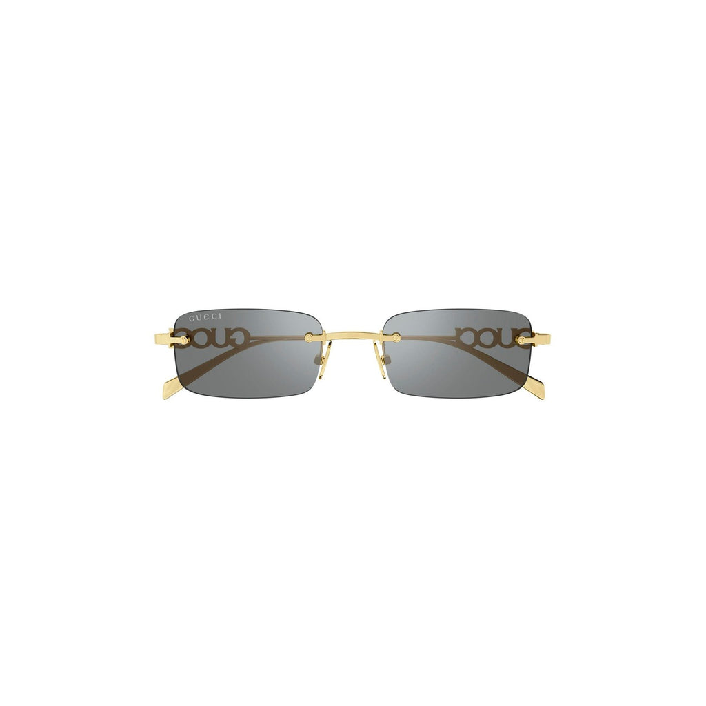 Gucci — Herren-Sonnenbrille aus goldfarbenem Metall, 52 mm — Ansicht 2