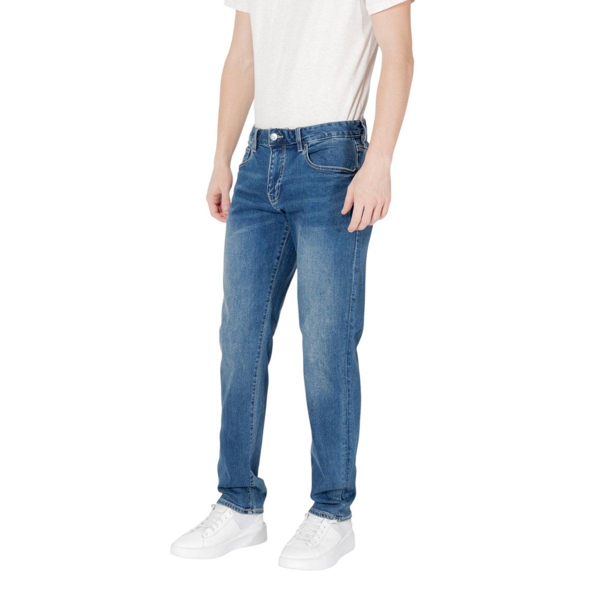 Armani Exchange — XM000049 light blue stretch jeans for men — view 3