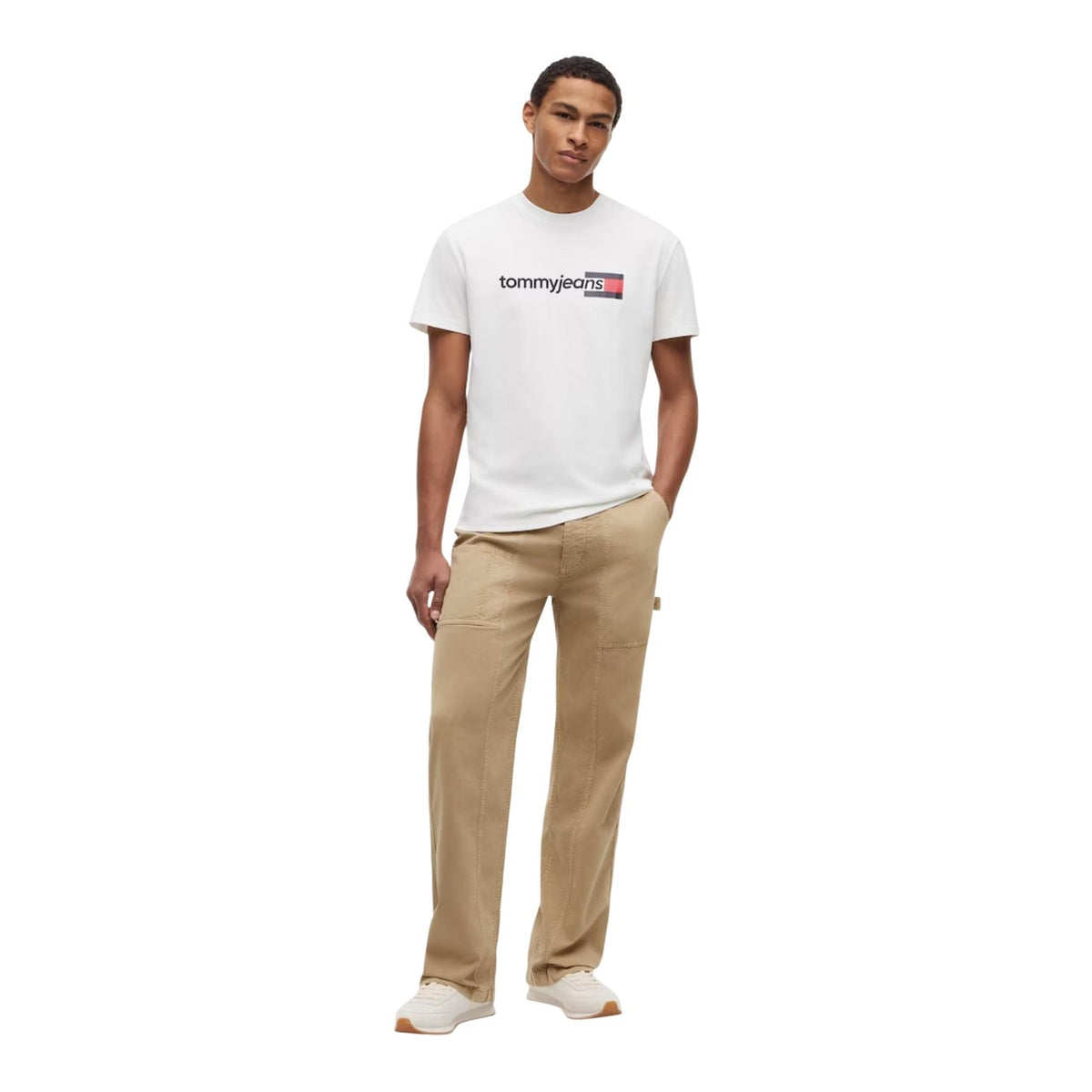 Tommy Jeans — Men’s white organic cotton t-shirt — view 4