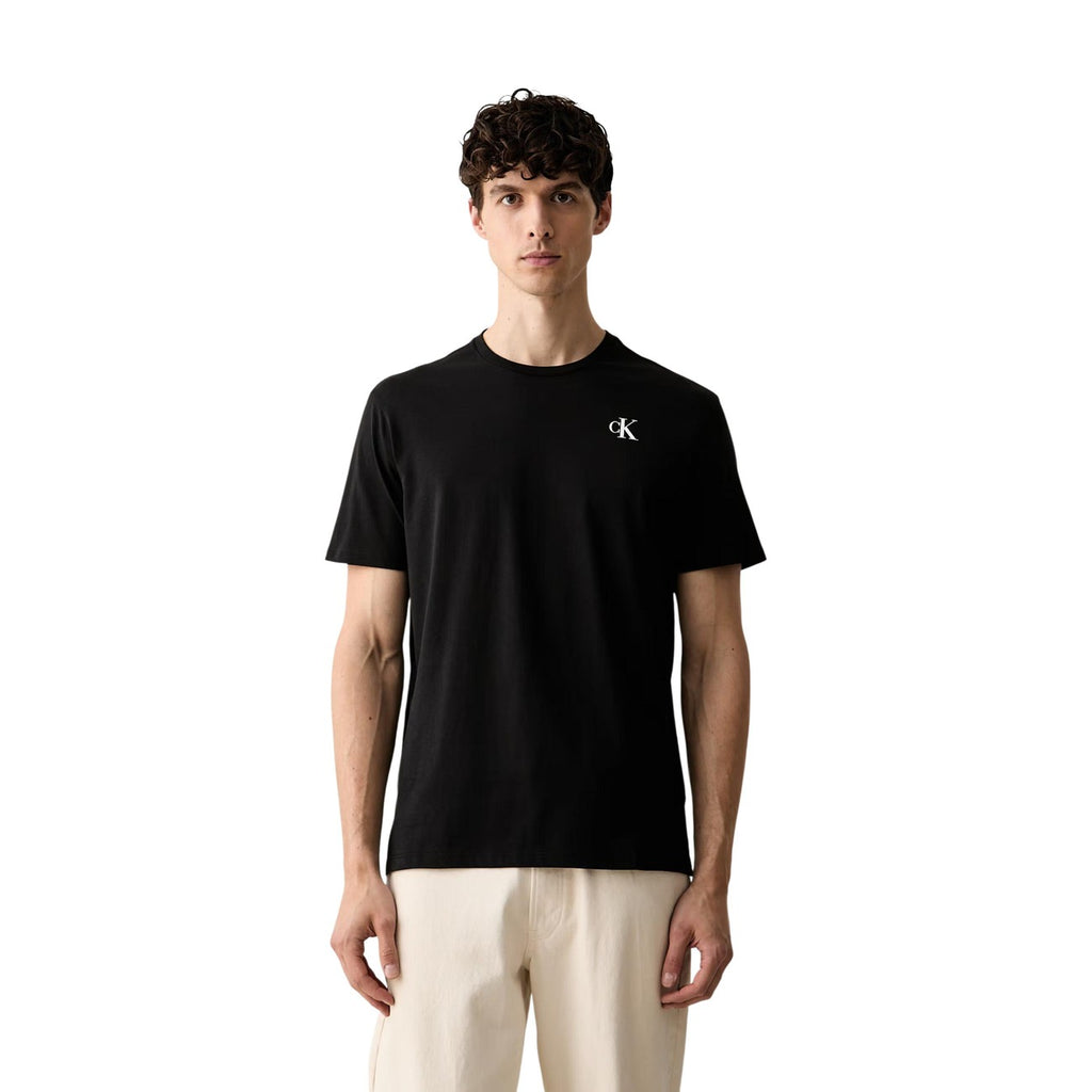 Calvin Klein Jeans – Schwarzes Herren-T-Shirt mit klassischem Rundhalsausschnitt