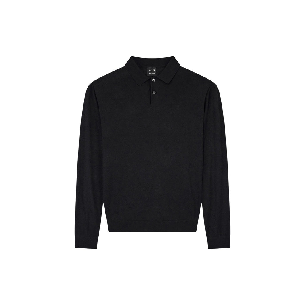 Armani Exchange — Men’s black mixed knit sweater — view 2