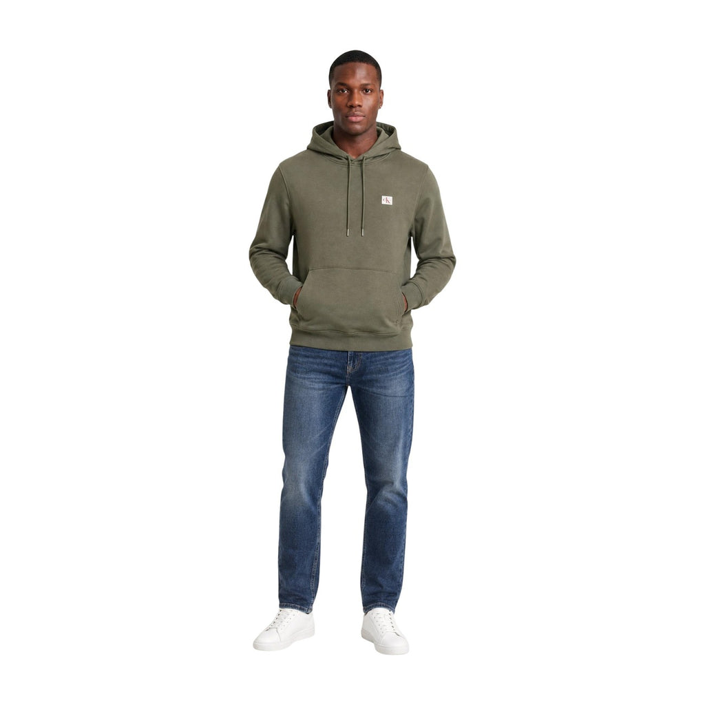 Calvin Klein Jeans — Sweat à capuche vert homme — vue 4