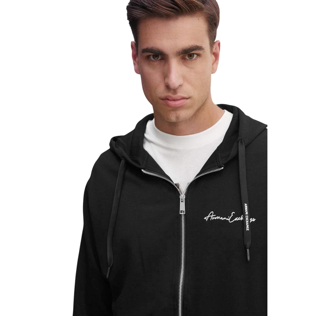 Armani Exchange — Sweat à capuche noir homme — vue 4