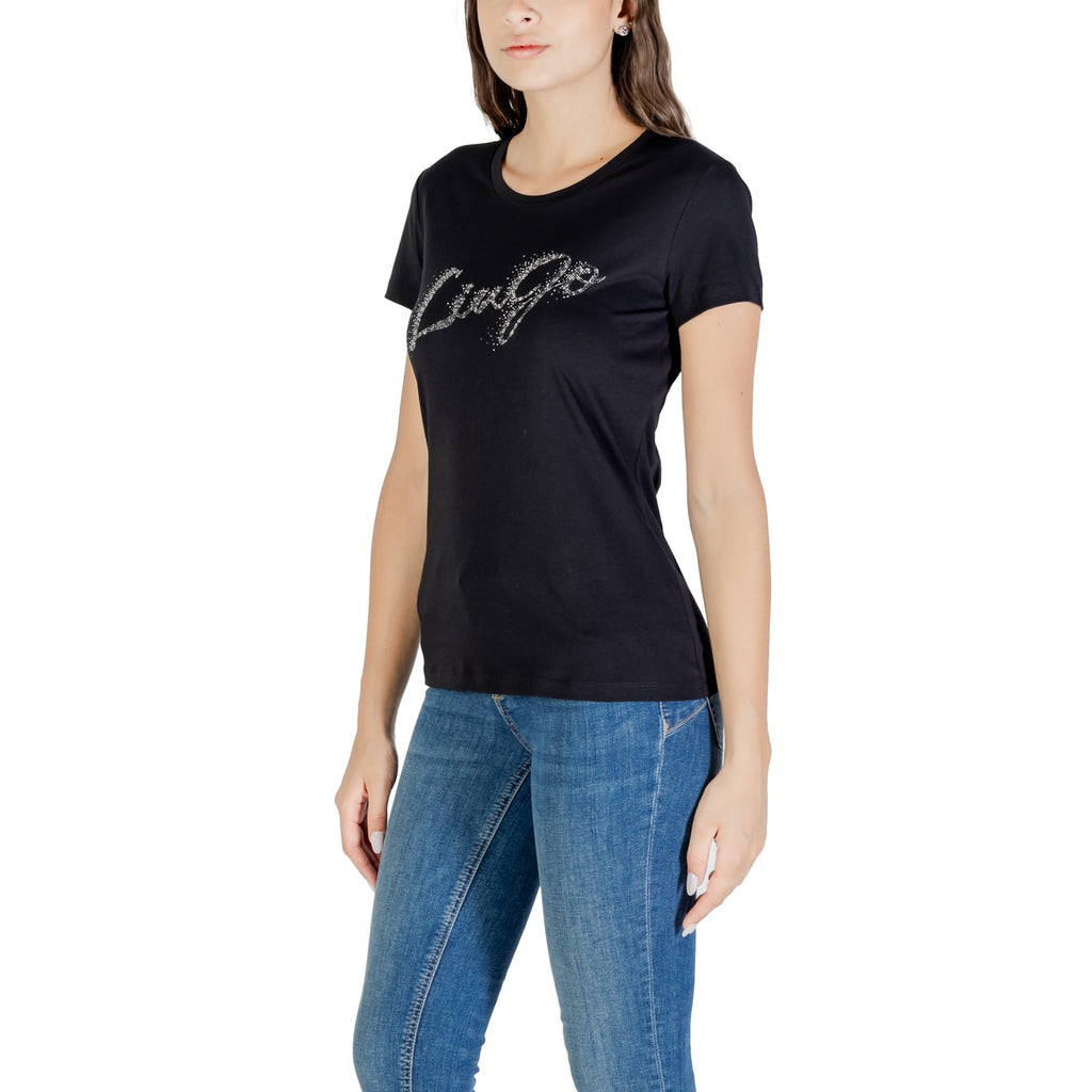 Liu Jo — Women's black printed t-shirt UF5266 — view 4