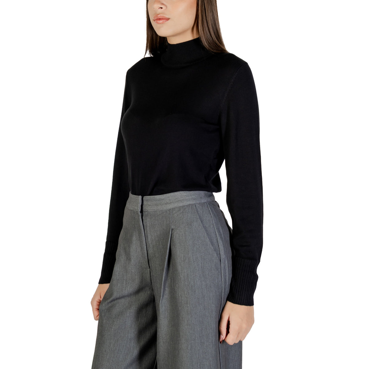 Ichi — Damen-Stehkragenpullover 20124519 schwarz — Ansicht 4
