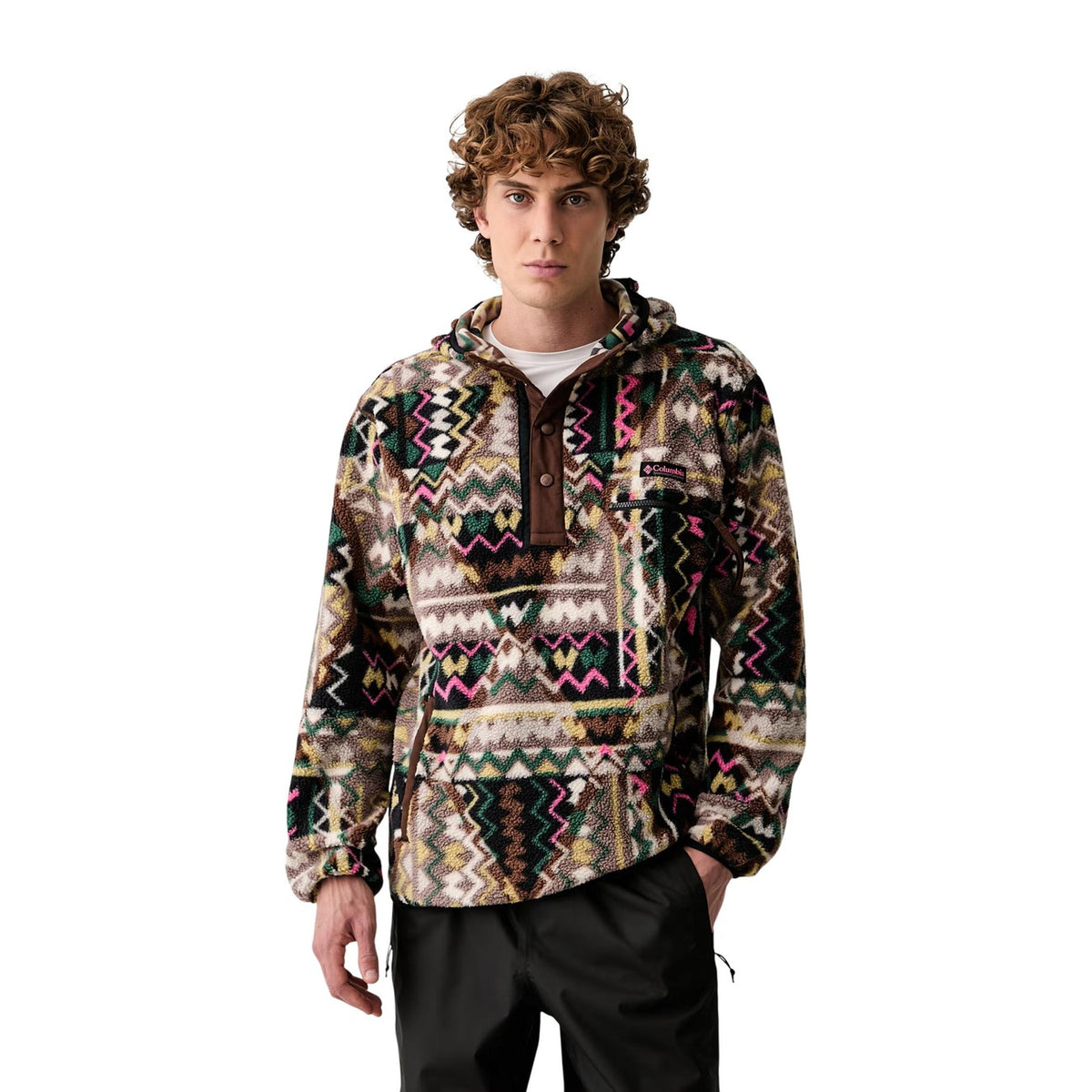 Columbia — Polaire Helvetia II Printed Hoodie marron homme