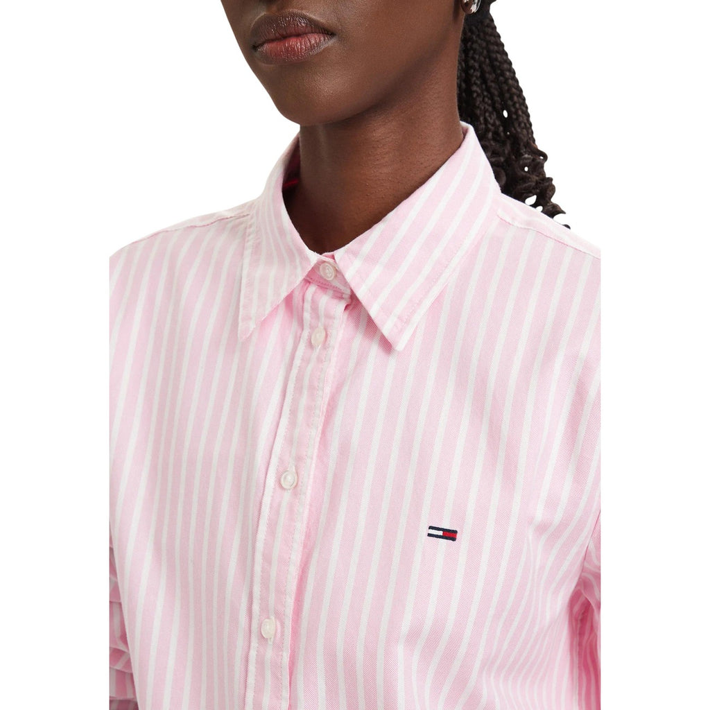 Tommy Jeans — Gestreept roze overhemd voor dames — afbeelding 4