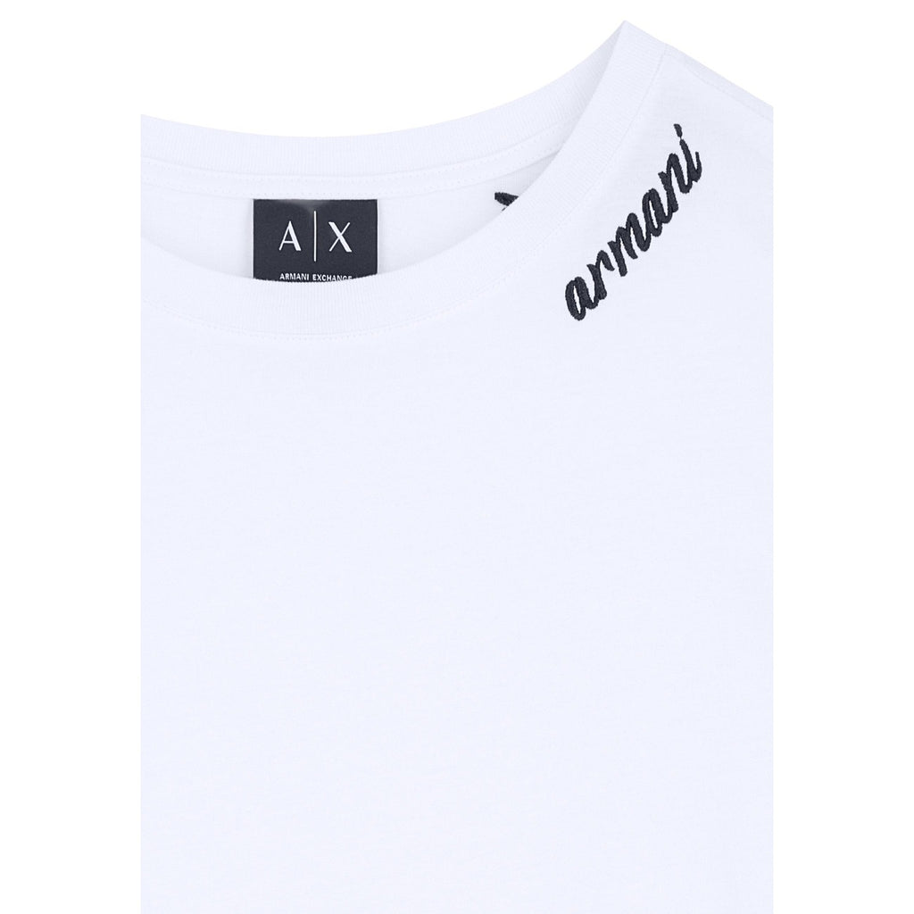 Armani Exchange — Damen-T-Shirt aus weißer Baumwolle — Ansicht 2