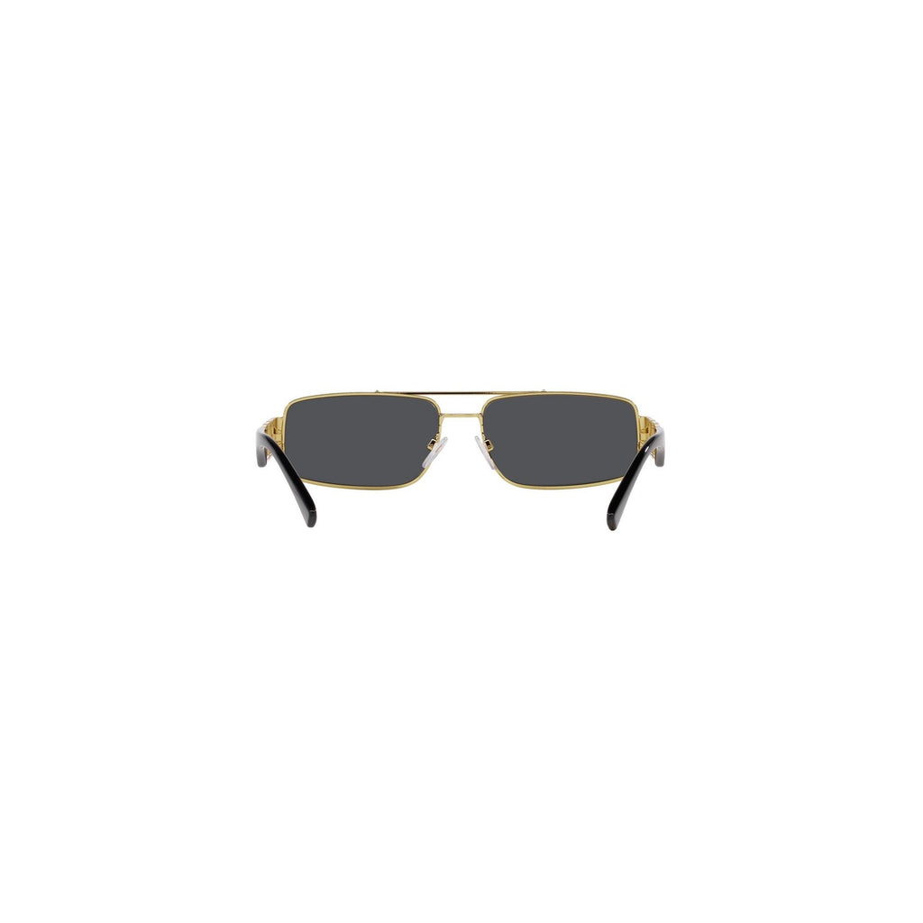 Versace — Lunettes de soleil rectangulaires en acétate doré homme — vue 5