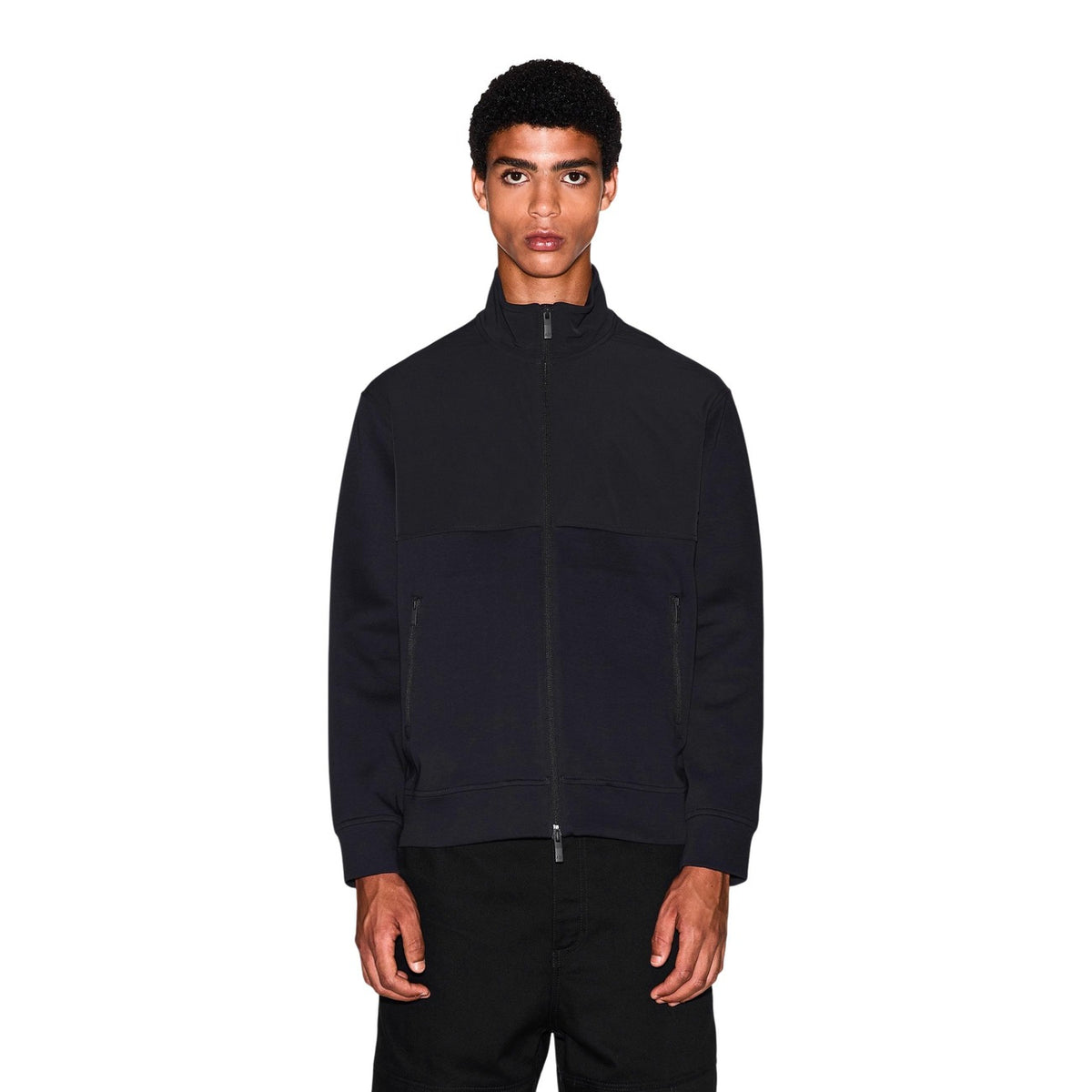 Armani Exchange — Zwarte stretch katoenen sweater voor heren
