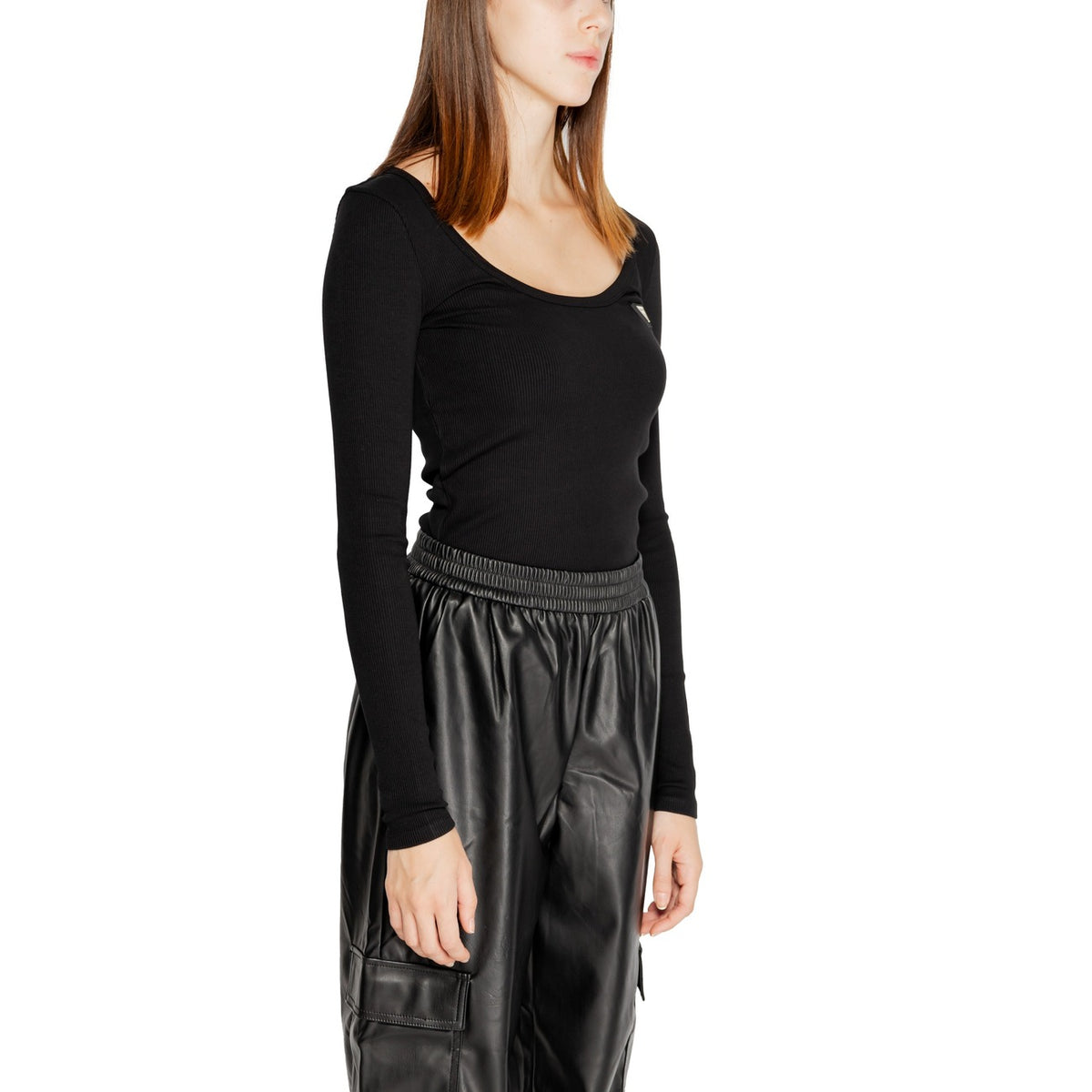 Guess Active — T-shirt COLETTE LS RIB noir femme — vue 4