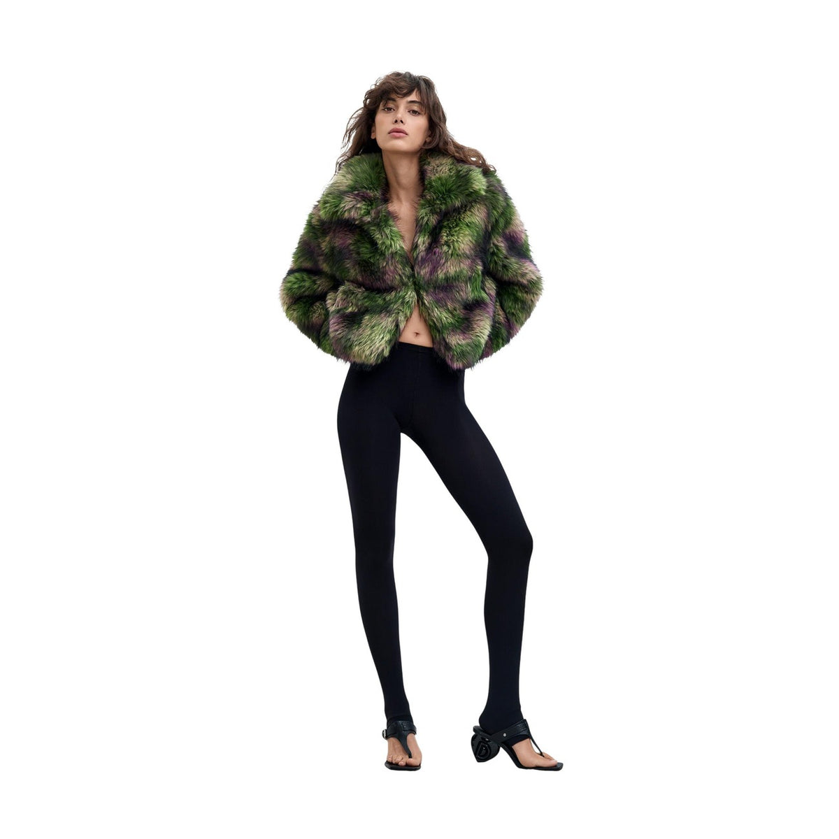 Desigual — Fake Fur Chamomile Coat Green woman — view 3