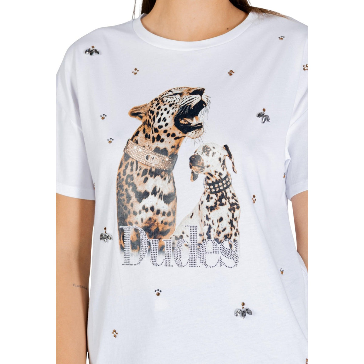 Liu Jo — T-shirt blanc réf. WA6331 JS904 femme — vue 3
