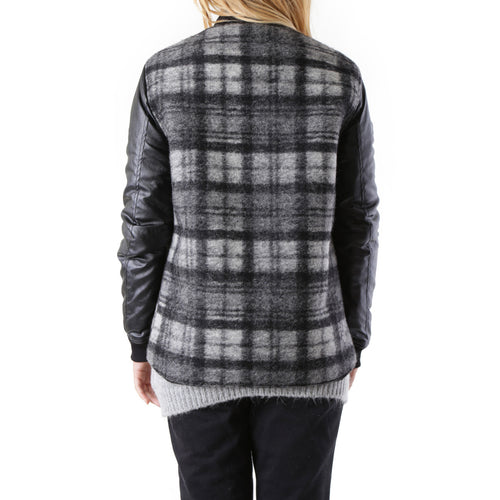 525 — Veste à carreaux noire femme — vue 2