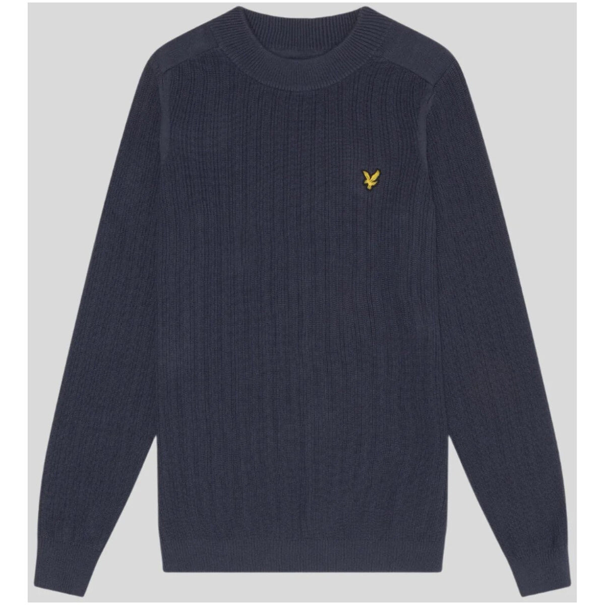 Lyle & Scott — Pull col rond bleu en coton homme — vue 3