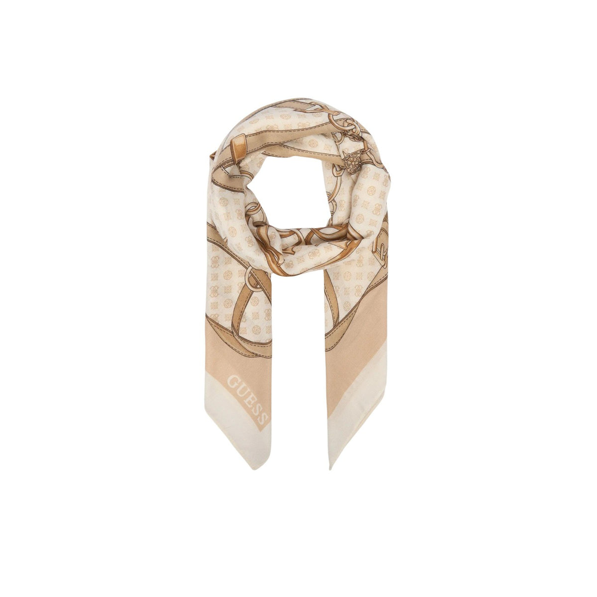 Guess — Foulard imprimé 120 × 120 cm femme — Blanc