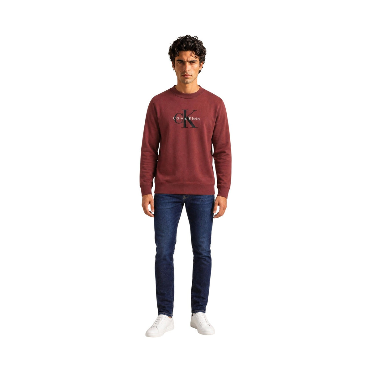Calvin Klein Jeans — Pull marron à imprimé homme — vue 2
