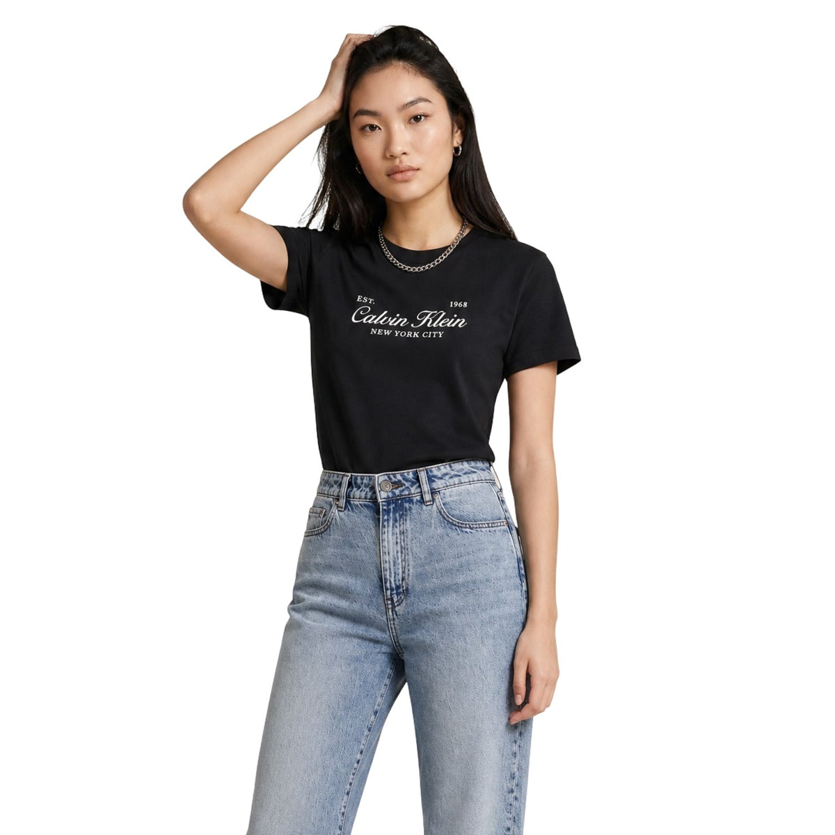 Calvin Klein Jeans — Women’s black printed t-shirt