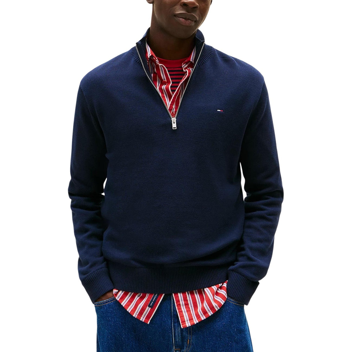 Tommy Jeans — Men's blue zipped sweatshirt DM0DM21654