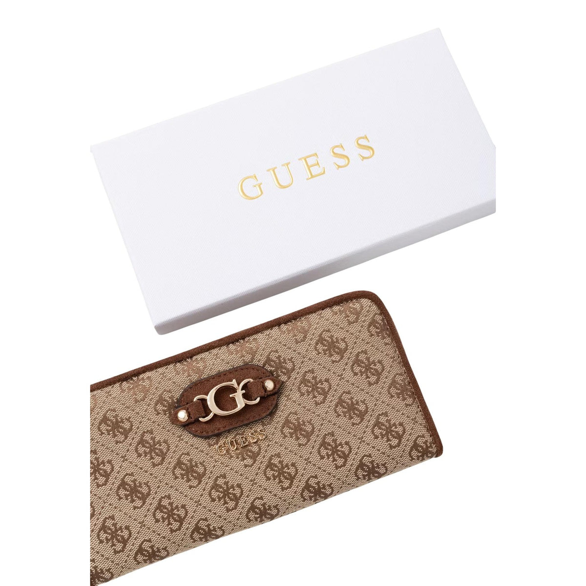 Guess — Witte Samantha SLG Medium Zip damesportemonnee — afbeelding 4