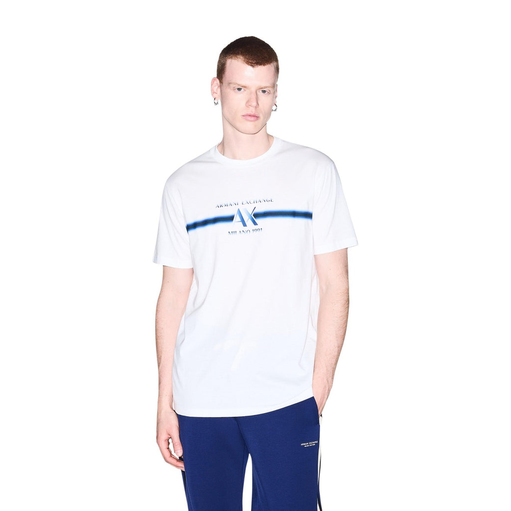 Armani Exchange — Men's white printed cotton T-shirt