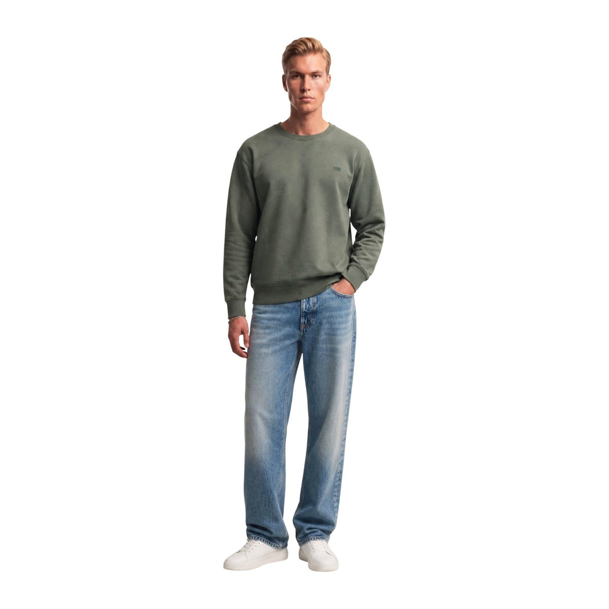 Levi’s — Men’s green round-neck sweatshirt — view 5
