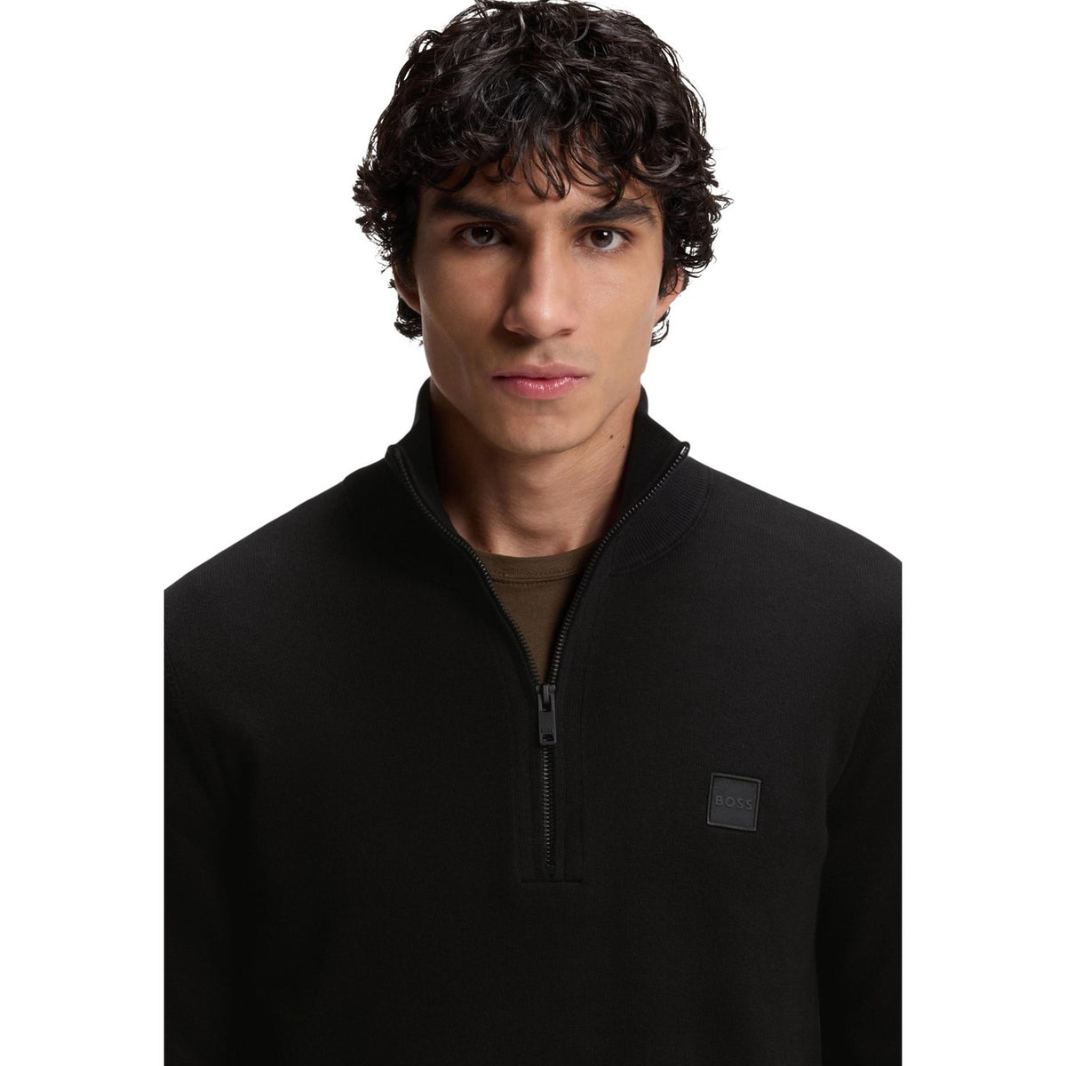 BOSS — Pull demi-zip Kanobix S coton-cachemire homme — vue 5