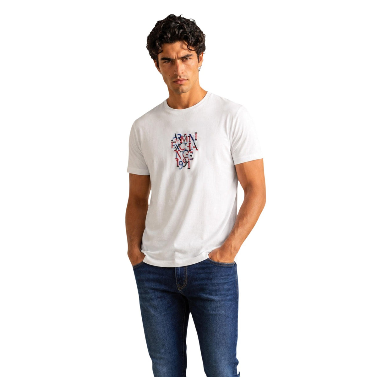 Armani Exchange — Men’s white cotton t-shirt