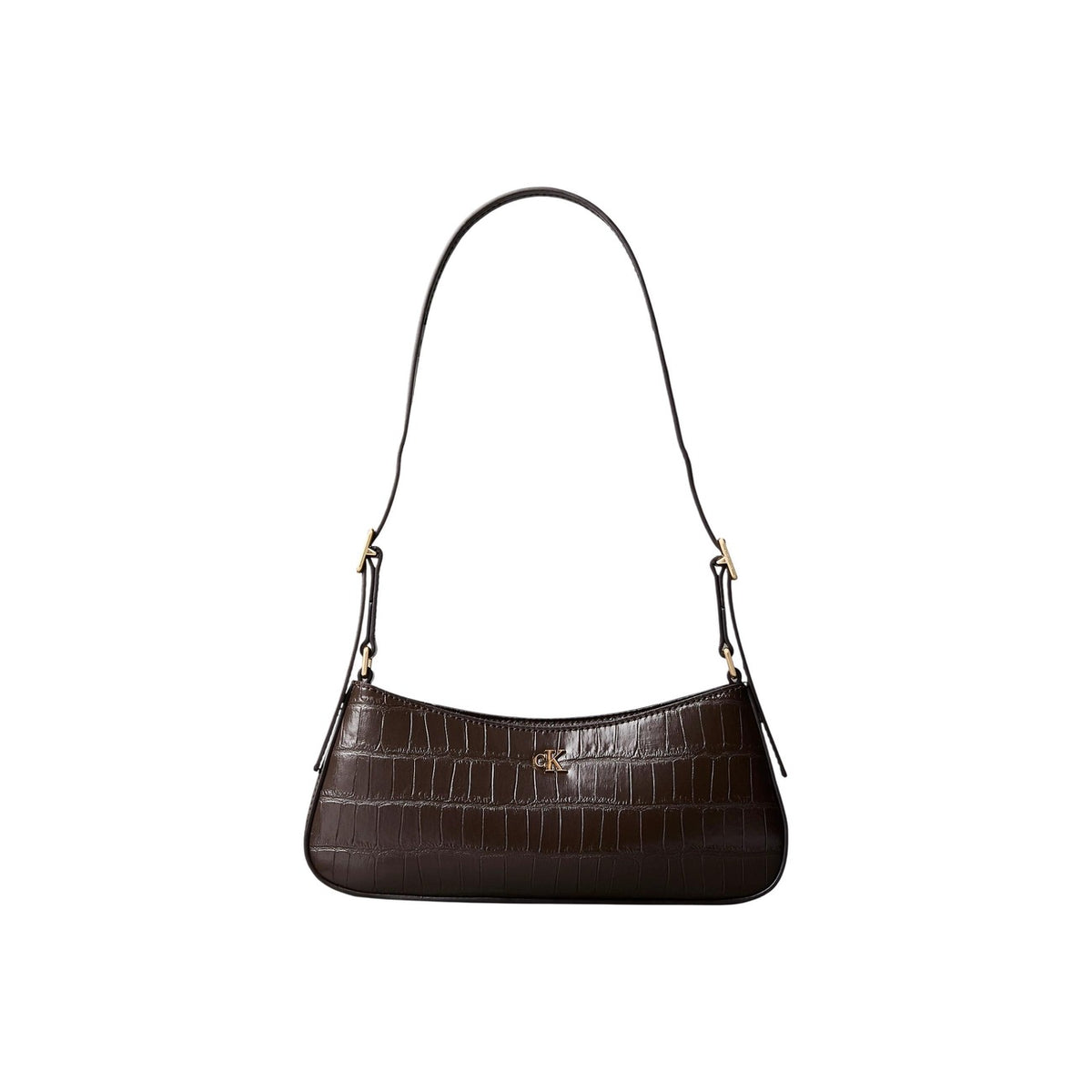 Calvin Klein — Sac épaule CK Croc Small femme — Marron