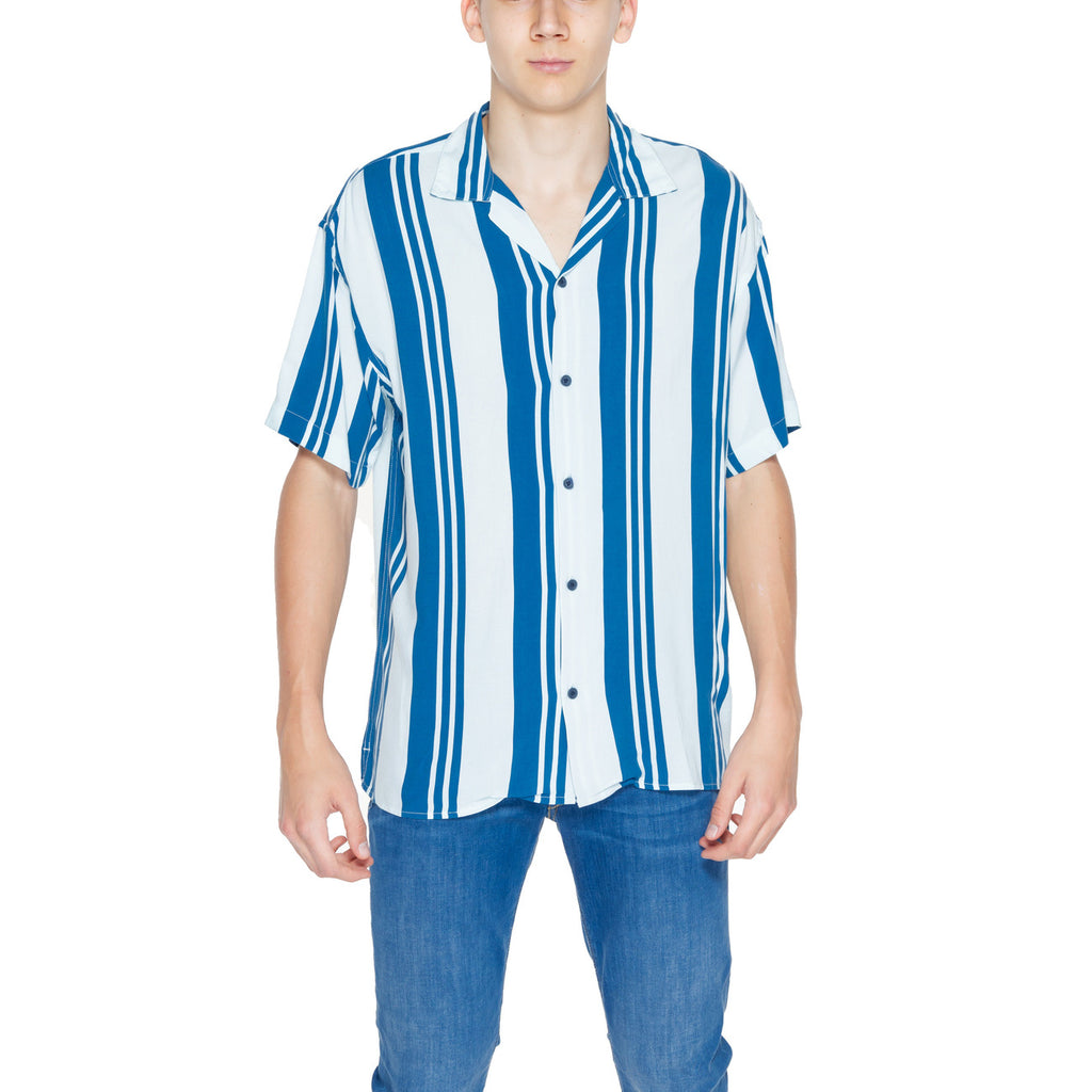 Jack & Jones — Chemise JCOJEFF Resort rayée bleu azur homme