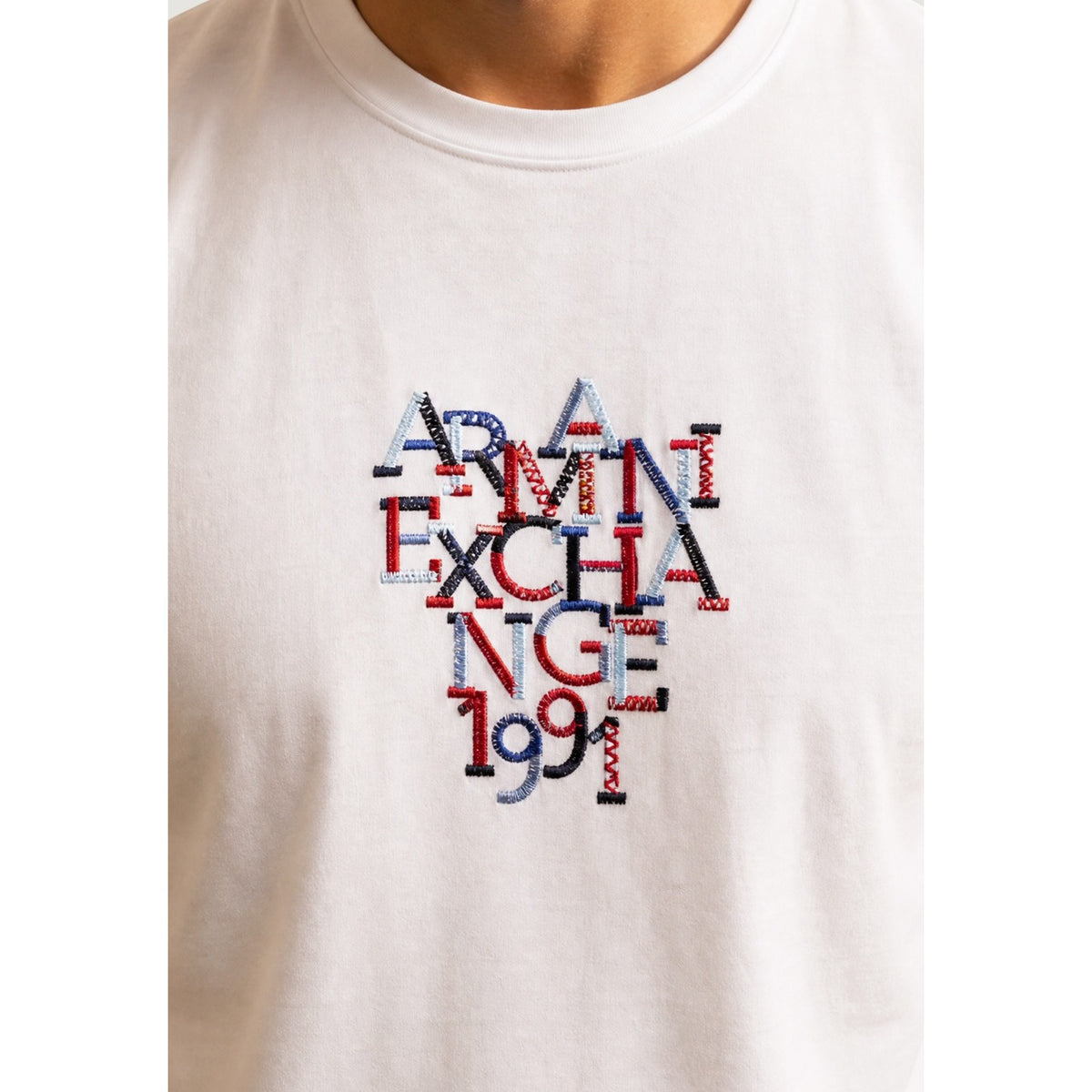 Armani Exchange — Men’s white cotton t-shirt — view 4