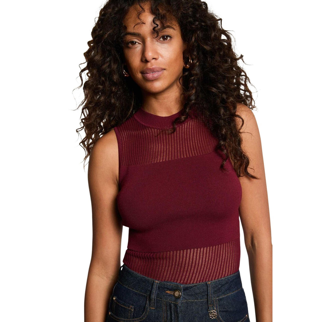 Morgan — Débardeur bordeaux femme