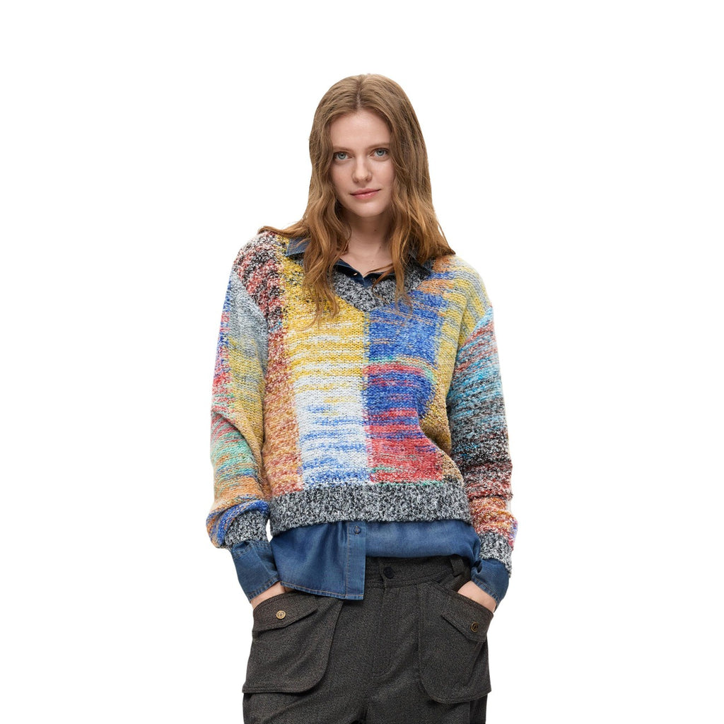 Desigual — Women’s red Earth Texture sweater
