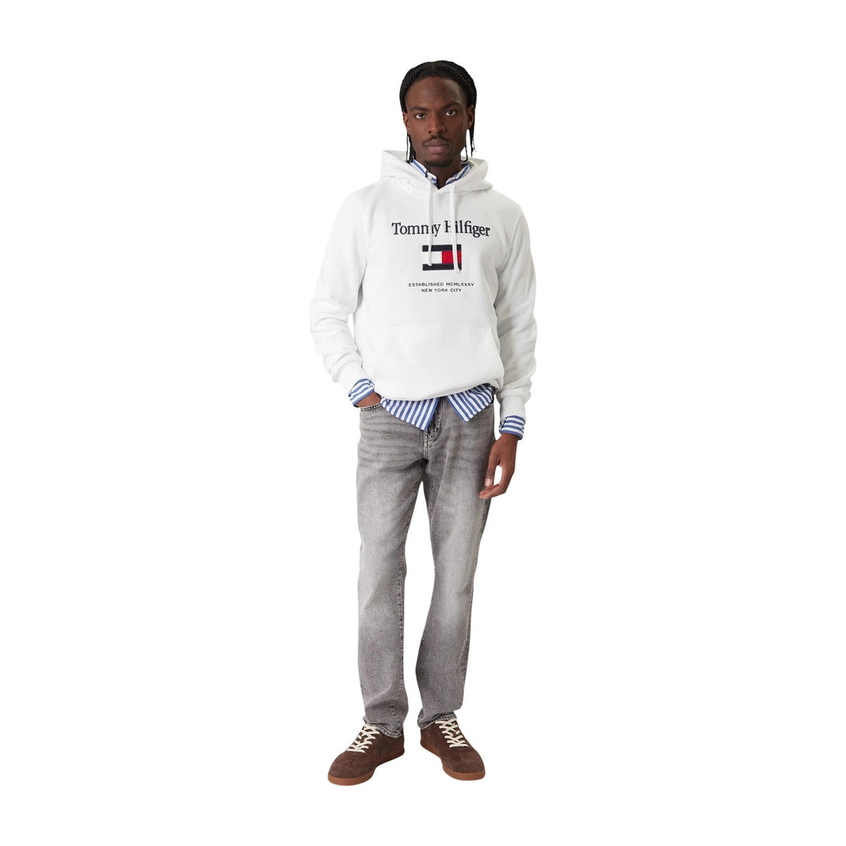 Tommy Hilfiger — Wit herensweatshirt — afbeelding 2