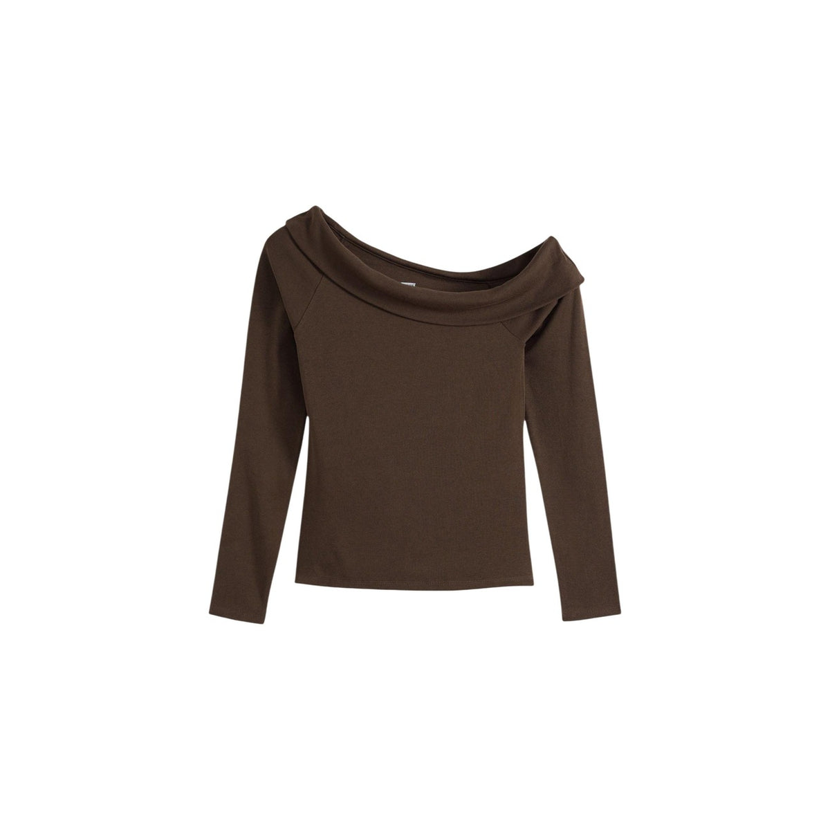 Levi’s — Top côtelé Bardot manches longues marron femme — vue 5
