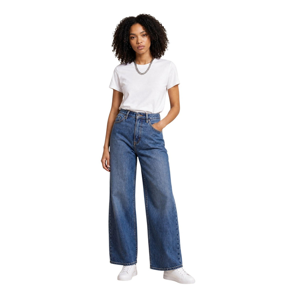 Armani Exchange — Jean droit bleu en coton femme — vue 2