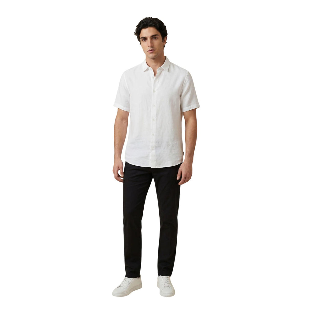 Armani Exchange — Wit linnen overhemd voor heren — afbeelding 4
