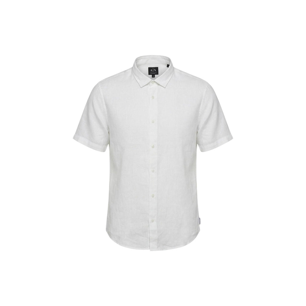 Armani Exchange — Wit linnen overhemd voor heren — afbeelding 3