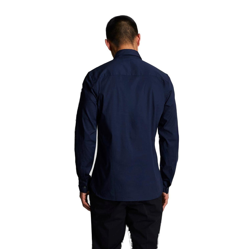 Lyle & Scott — Chemise bleue manches longues en coton stretch homme — vue 4